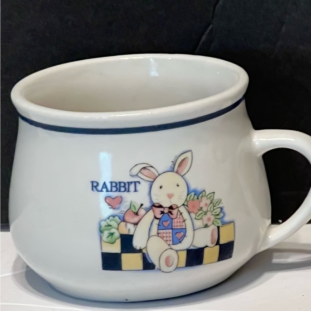 Vintage Rabbit  Soup Mug
